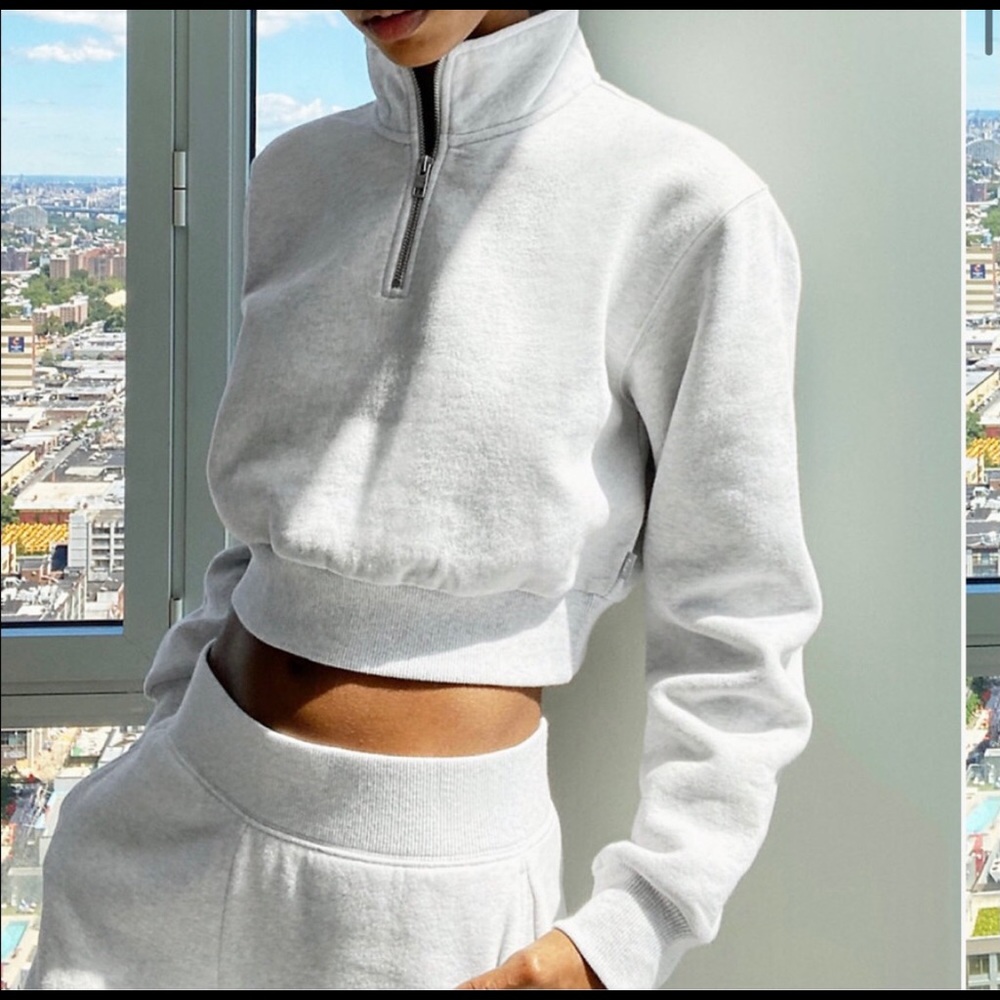Aritzia TNA cozy fleece quarter zip